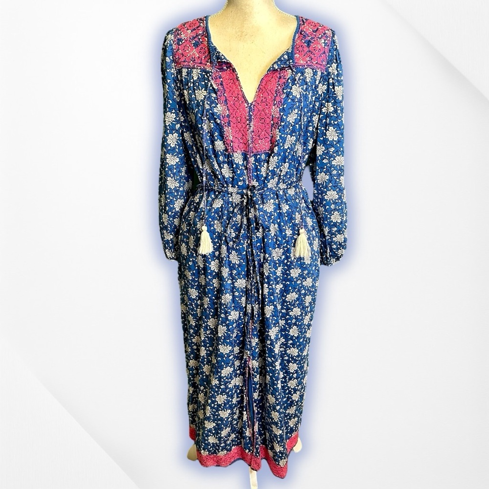 J. Crew ‘Belted Tunic Dress’ in “Night Sky Block Print” for Women Size Medium - Picture 4 of 16